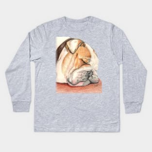 English bulldog Alfie Kids Long Sleeve T-Shirt